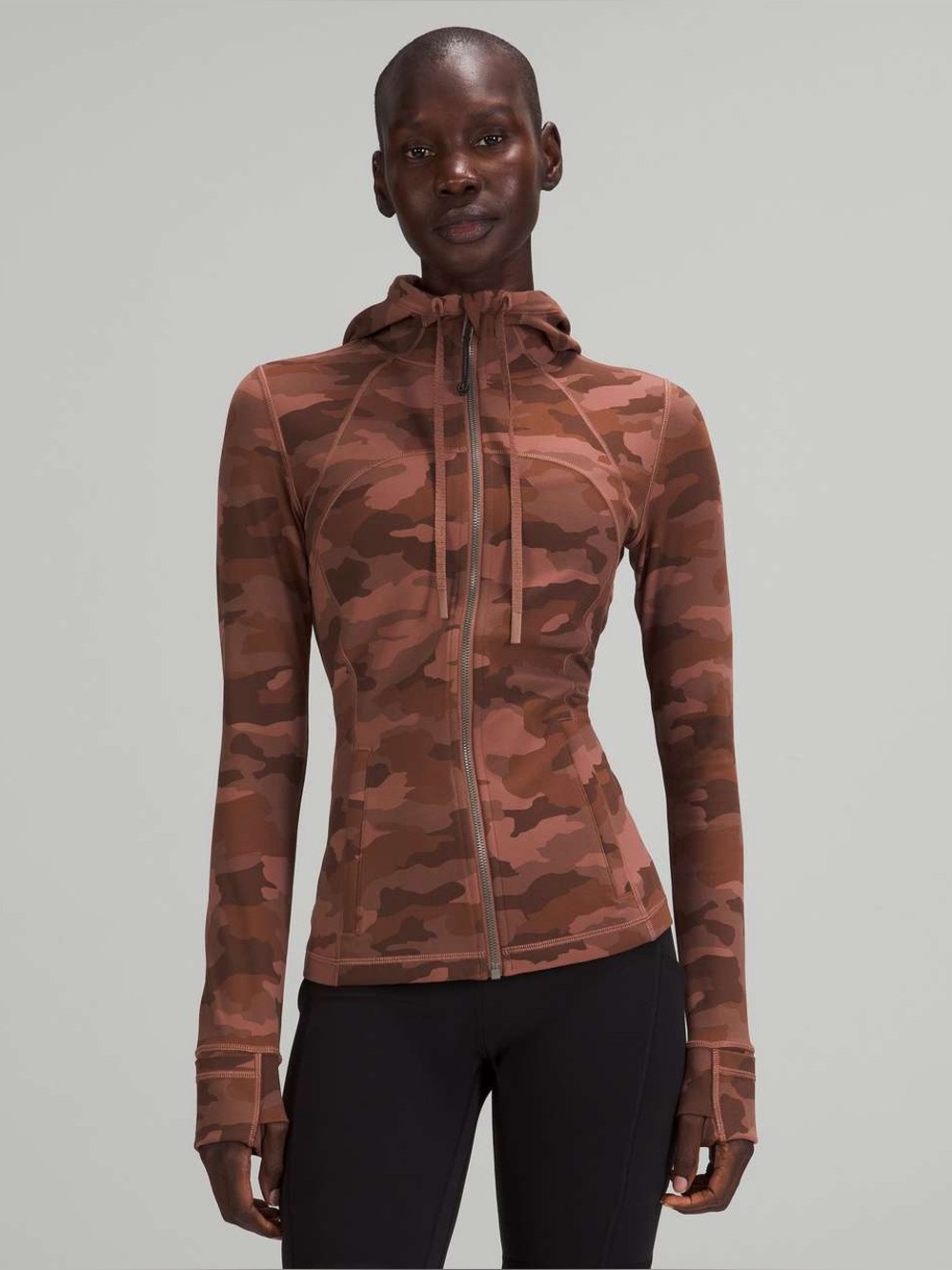 Lululemon Hooded Define Jacket *Nulu Heritage 365 Camo Roasted Brown Multi Sz 12